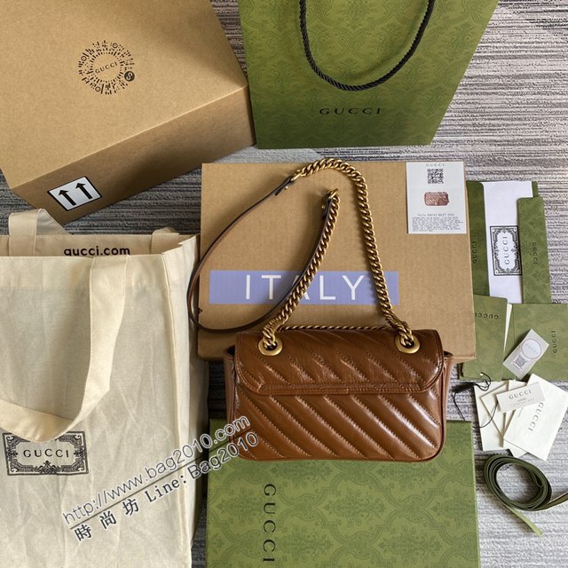 Gucci新款包包 古馳鏈條單肩斜挎包 Gucci進口原廠皮GG Marmont系列經典女包 446744  ydg3165